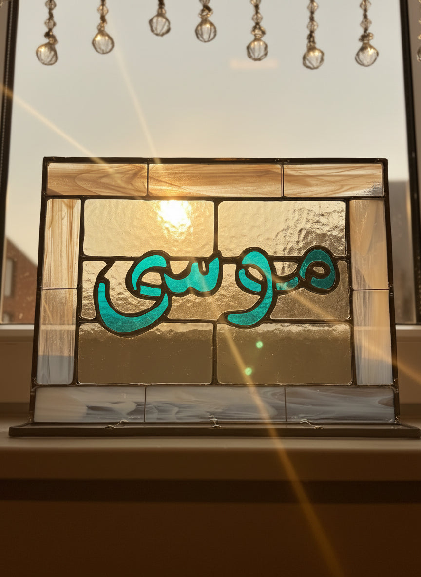 Custom Name Art in Glass