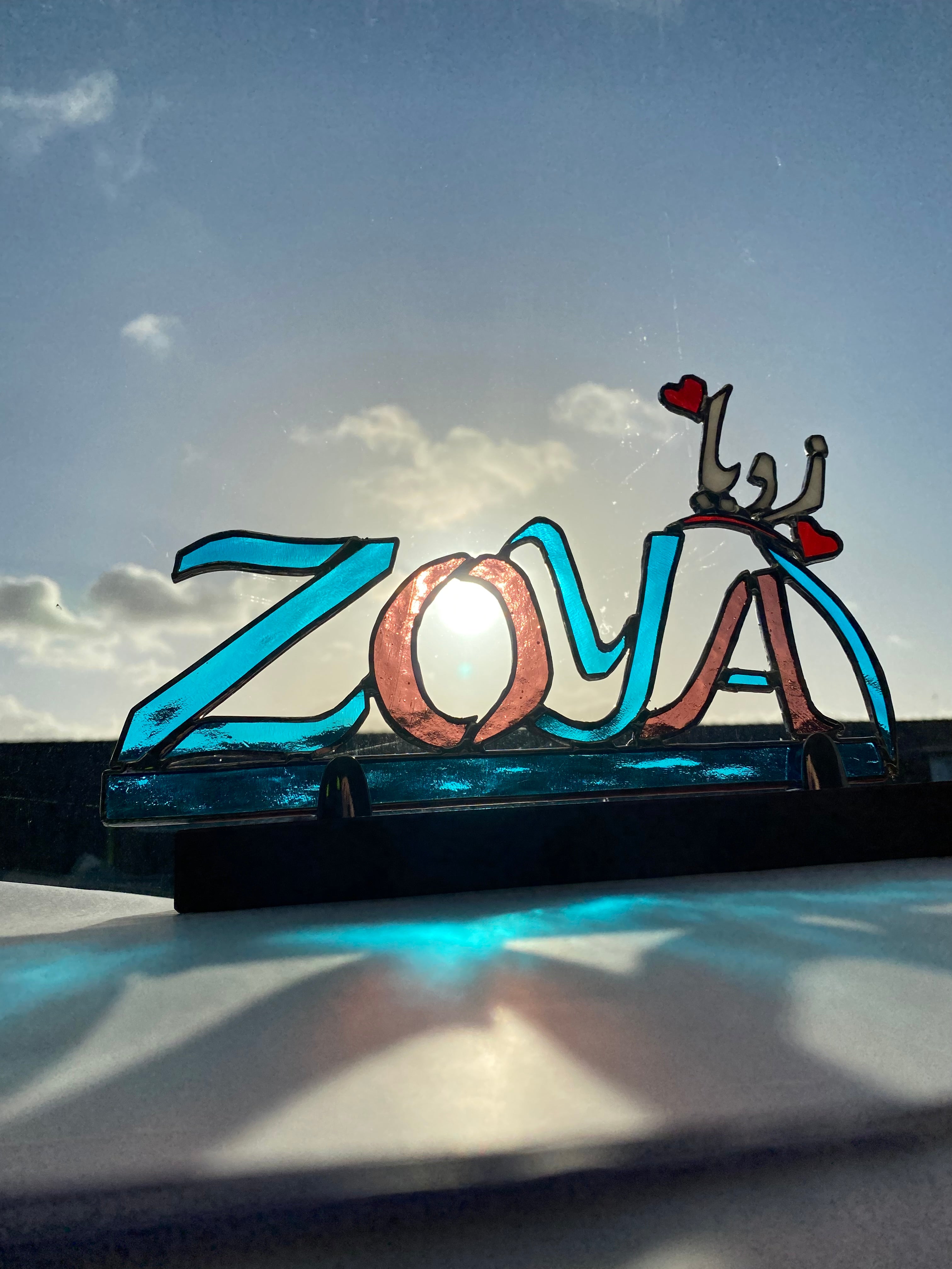 Custom Name Art in Glass