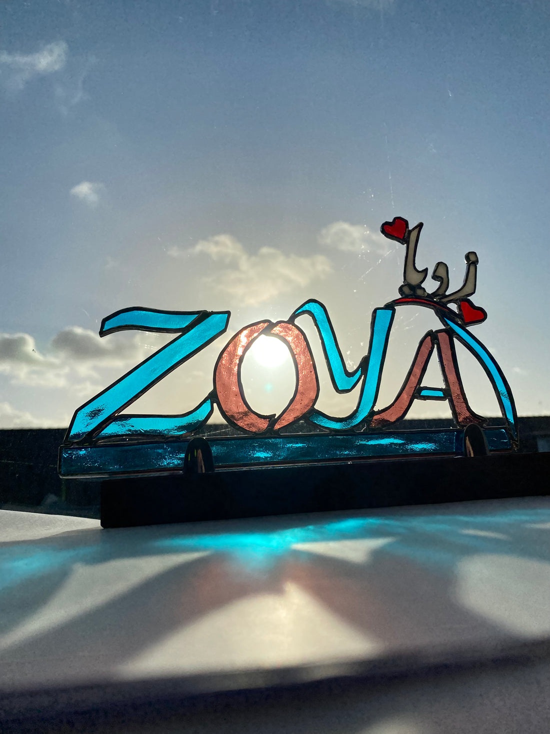 Custom Name Art in Glass