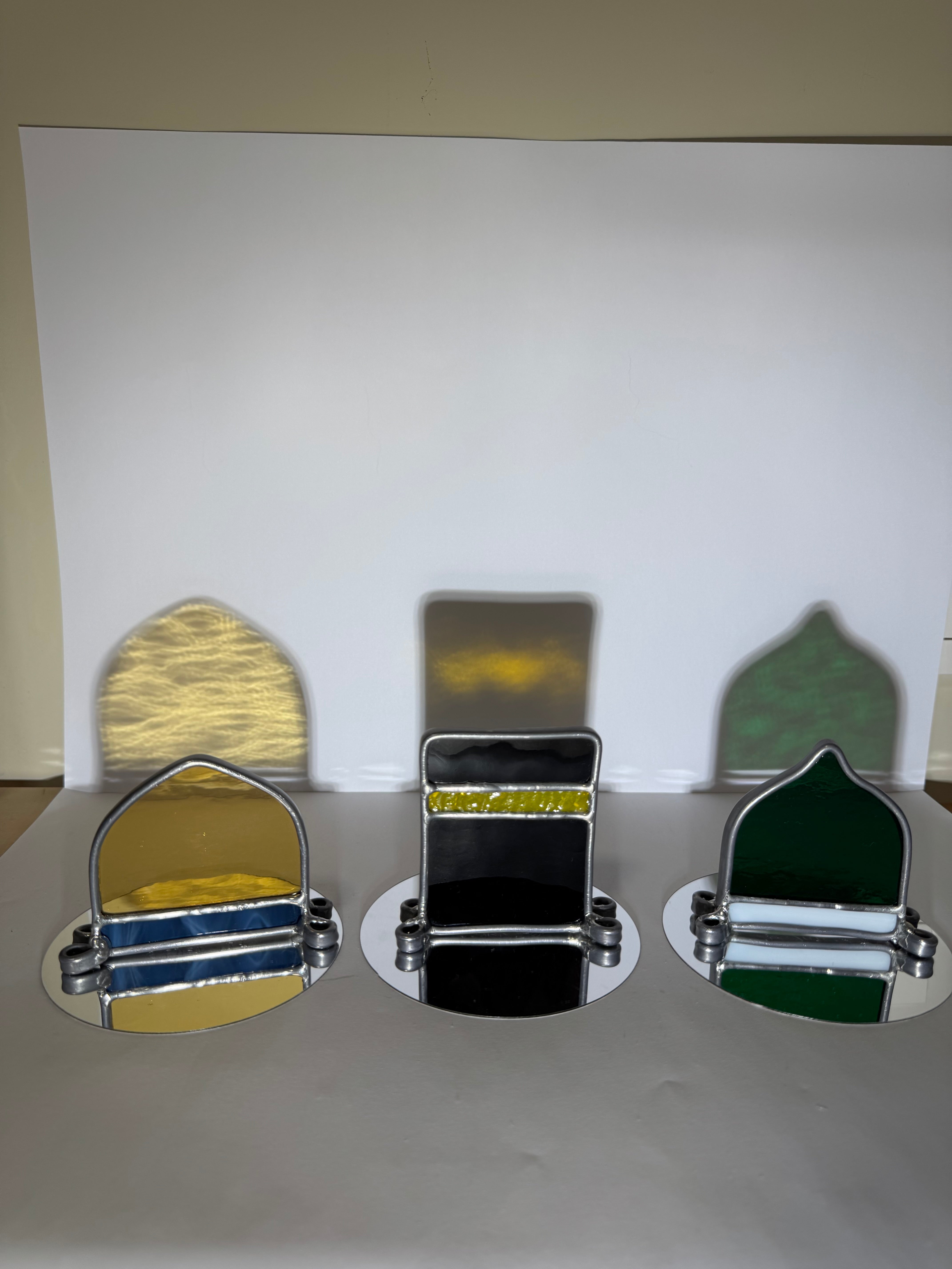 Mosques set - The Kaa’ba, Masjid-e-Nabwi, and Masjid al-Aqsa.